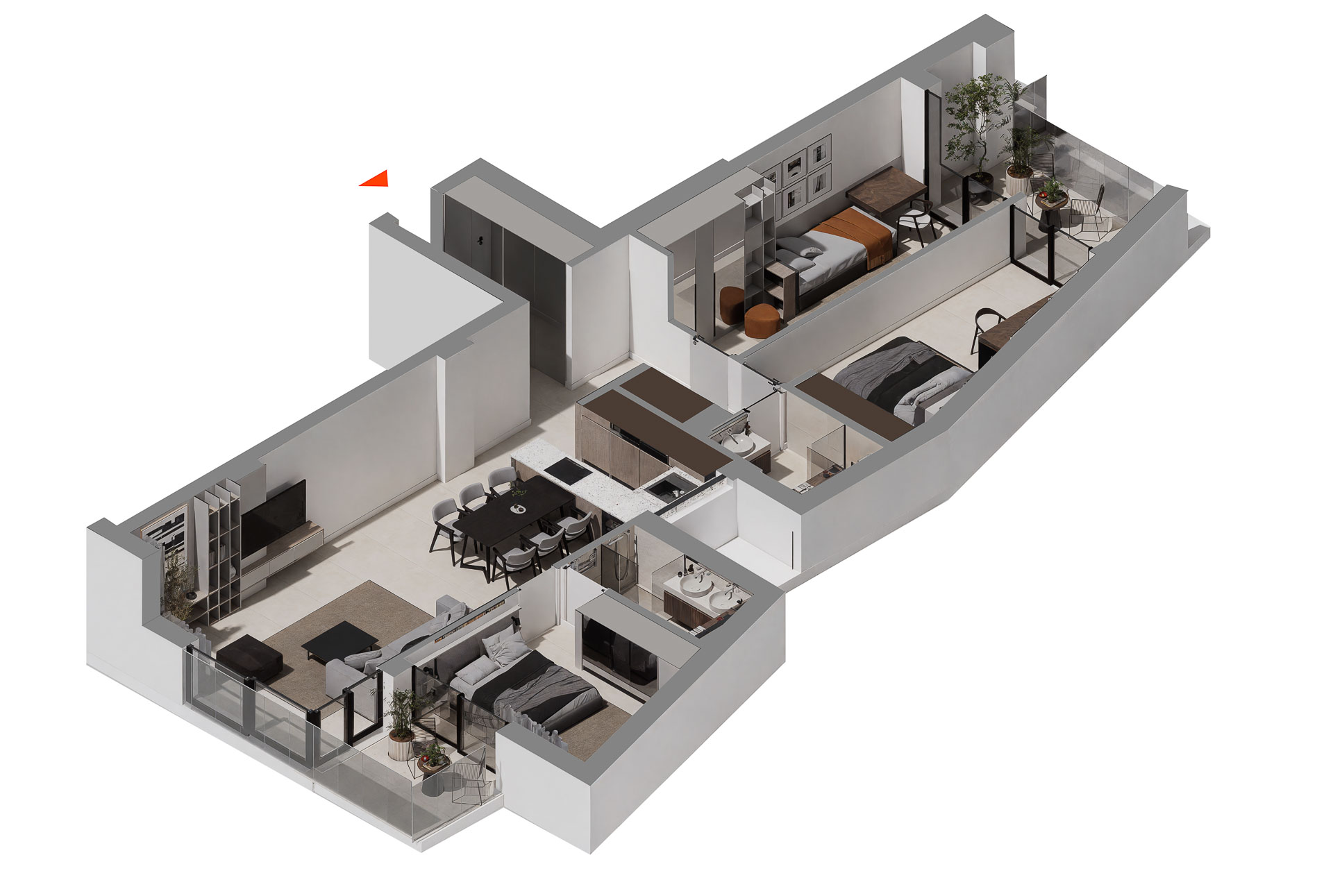 Stan 12 - 89.56 m² • Troiposoban - VIP Home Požarevac novogradnja stanovi sa garažom